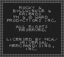 Image n° 1 - screenshots  : Adventures of Rocky and Bullwinkle, The (Beta1)